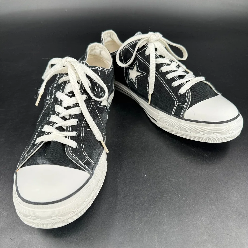 Converse One Star Mens 10 Black Canvas Low Top Sneakers 89S4DJF800104 - Picture 6 of 8